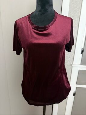 Old Navy Velvet Short Sleeve Tee - Burgundy
